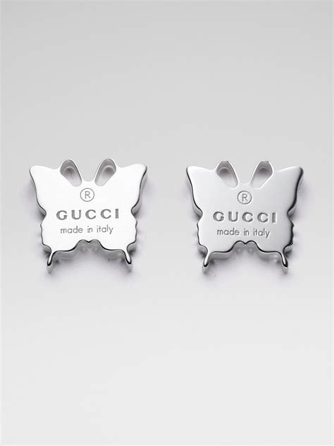 gucci drop pendant earrings|Gucci sterling silver butterfly earrings.